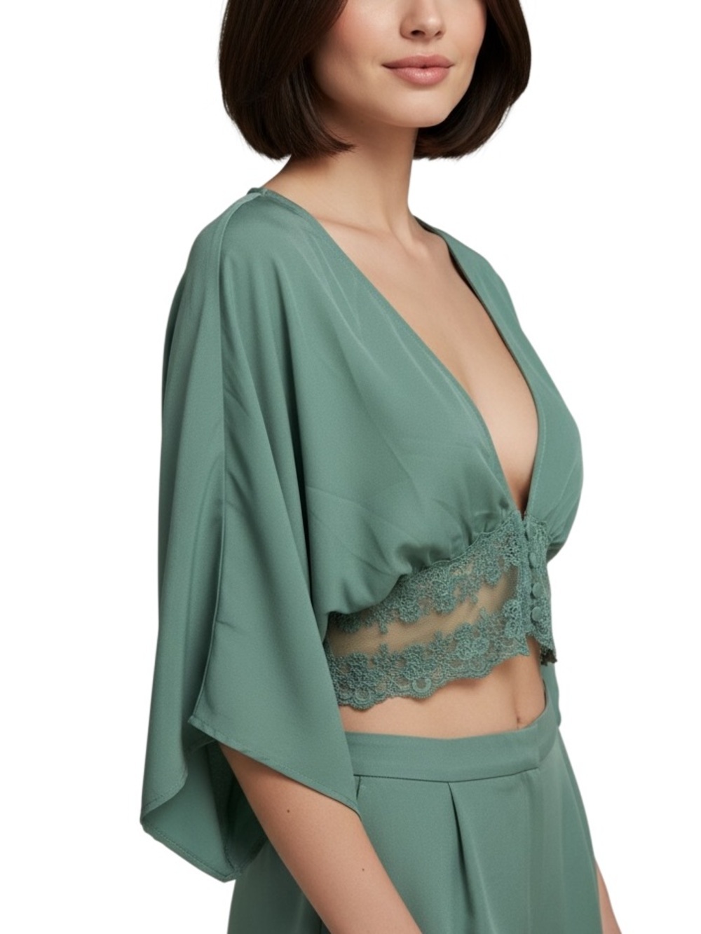 Pinkline bohemian-style cropped wrap blouse